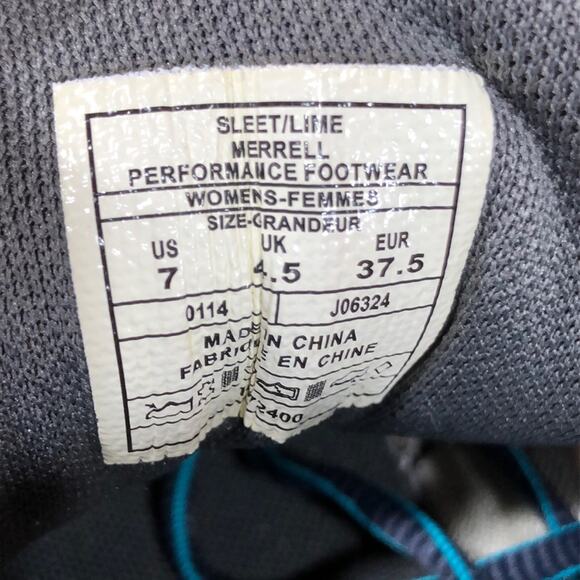 Merrell All Out Fuse J06324 Gray Teal Minimalist Trail Running Shoe Women Size 7 - Picture 11 of 11